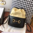 602118 Gucci 马衔扣1955系列水桶包 古驰水桶包 黑配黄
