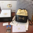 602118 Gucci 马衔扣1955系列水桶包 古驰水桶包 黑配黄