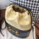 602118 Gucci 马衔扣1955系列水桶包 古驰水桶包 黑配黄