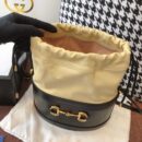 602118 Gucci 马衔扣1955系列水桶包 古驰水桶包 黑配黄