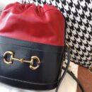 602118 Gucci 马衔扣1955系列水桶包 古驰水桶包 蓝配红