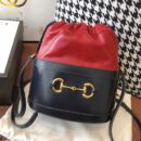 602118 Gucci 马衔扣1955系列水桶包 古驰水桶包 蓝配红
