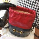 602118 Gucci 马衔扣1955系列水桶包 古驰水桶包 蓝配红