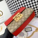 409487 Gucci Padlock系列小号GG肩背包 古驰单肩包 红色