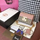 409487 Gucci Padlock系列小号GG肩背包 古驰单肩包 粉色