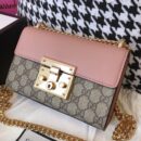 409487 Gucci Padlock系列小号GG肩背包 古驰单肩包 粉色