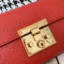 409487 Gucci Padlock系列 Signature 真皮 链条肩背包 红色