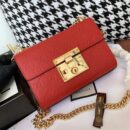 409487 Gucci Padlock系列 Signature 真皮 链条肩背包 红色
