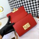 409487 Gucci Padlock系列 Signature 真皮 链条肩背包 红色