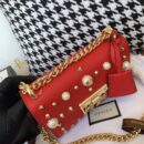 432182 Gucci Padlock系列铆钉包 古驰单肩女包 红色