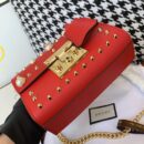 432182 Gucci Padlock系列铆钉包 古驰单肩女包 红色