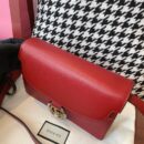 596478 Gucci 2019秋冬丝巾中号牛皮革肩背包 古驰单肩斜挎包 红色