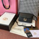 596478 Gucci 2019秋冬丝巾中号牛皮革肩背包 古驰单肩斜挎包 黑色