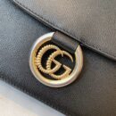 596478 Gucci 2019秋冬丝巾中号牛皮革肩背包 古驰单肩斜挎包 黑色