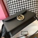 596478 Gucci 2019秋冬丝巾中号牛皮革肩背包 古驰单肩斜挎包 黑色