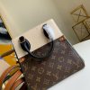 M45388 LV FOLD TOTE 小号手袋 Monogram 帆布配小牛皮女包 奶白