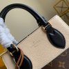 M45388 LV FOLD TOTE 小号手袋 Monogram 帆布配小牛皮女包 奶白
