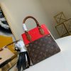 M45389 LV FOLD TOTE 小号手袋 Monogram 帆布配小牛皮女包 红色