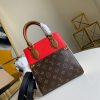 M45389 LV FOLD TOTE 小号手袋 Monogram 帆布配小牛皮女包 红色