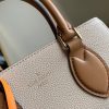 M45376 LV FOLD TOTE 中号手袋 Monogram 帆布配小牛皮女包 奶白色