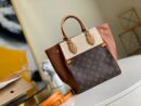 M45376 LV FOLD TOTE 中号手袋 Monogram 帆布配小牛皮女包 奶白色