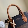 M45409 LV FOLD TOTE 中号手袋 Monogram 帆布配小牛皮女包 黑色