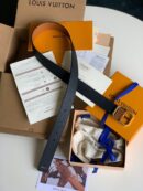 M0231T LV STAPLES 双面腰带 LV方形搭扣男士皮带 蓝色