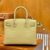 爱马仕 Birkin 30cm 奶黄色 金扣 一级皮 尼罗鳄鱼皮 臻品级别