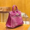 爱马仕 Birkin 25cm 一级美洲鳄鱼皮 J5天方夜谭紫 高定工序版本 全手工缝制