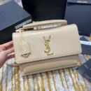 634723 YSL圣罗兰女包 NEW MEDIUM SUNSET光滑皮革肩背包 杏色