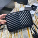 520534 YSL圣罗兰女包 LOU CAMERA BAG 黑色小牛皮相机包 金扣