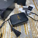 520534 YSL圣罗兰女包 LOU CAMERA BAG 黑色小牛皮相机包 金扣