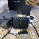 520534 YSL圣罗兰女包 LOU CAMERA BAG 黑色小牛皮相机包 金扣
