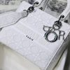 M0565 迪奥 中号 Lady D-Lite 手袋 藤格纹刺绣 白色