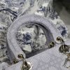 M0565 迪奥 中号 Lady D-Lite 手袋 藤格纹刺绣 灰色