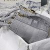 M0565 迪奥 中号 Lady D-Lite 手袋 藤格纹刺绣 灰色