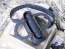 M0565 迪奥 中号 Lady D-Lite 手袋 藤格纹刺绣 深丹宁蓝色