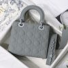 M0538 Dior Lady Dior My ABCDior 手袋 哑光牛皮革藤格纹 灰色