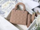 M0538 Dior Lady Dior My ABCDior 手袋 哑光牛皮革藤格纹 粉色