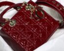 M0538 迪奥Lady Dior My ABCDior 手袋 漆皮藤格纹 樱桃红