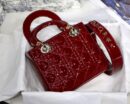 M0538 迪奥Lady Dior My ABCDior 手袋 漆皮藤格纹 樱桃红