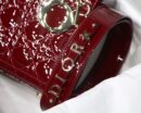 M0538 迪奥Lady Dior My ABCDior 手袋 漆皮藤格纹 樱桃红