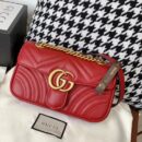 446744 Gucci古驰女包 GG Marmont 绗缝迷你手袋 红色