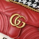 446744 Gucci古驰女包 GG Marmont 绗缝迷你手袋 红色