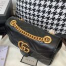 446744 Gucci古驰女包 GG Marmont 绗缝迷你手袋 黑色