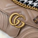 446744 Gucci古驰女包 GG Marmont 绗缝迷你手袋 裸色