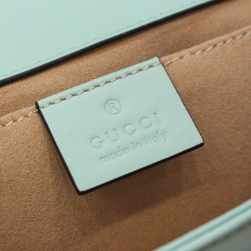 446744 Gucci古驰女包 GG Marmont 绗缝迷你手袋 绿色 - Image 14