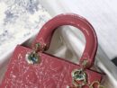 M0538 迪奥Lady Dior My ABCDior 手袋 漆皮藤格纹 玫红