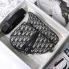 1ADPO Dior 迪奥迷你马鞍包 米色和黑色 Oblique 印花