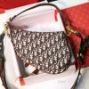 1607092070576595.jpg M0446 Dior Saddle手提包 酒红色 Oblique 印花马鞍包